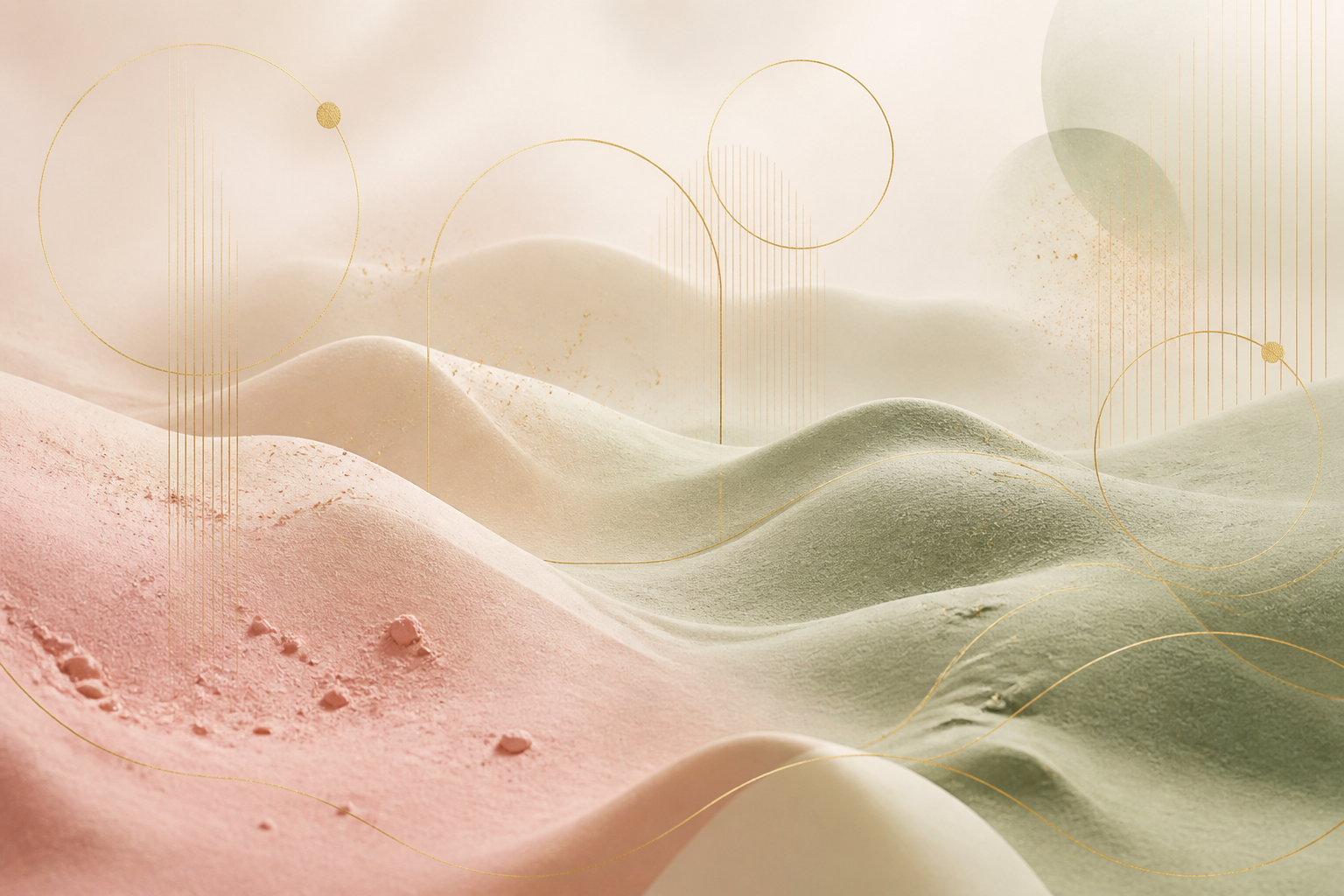 Dine od pastelnog pigmenta sa zlatnim linijama — minimalni brand dizajn, Rigel