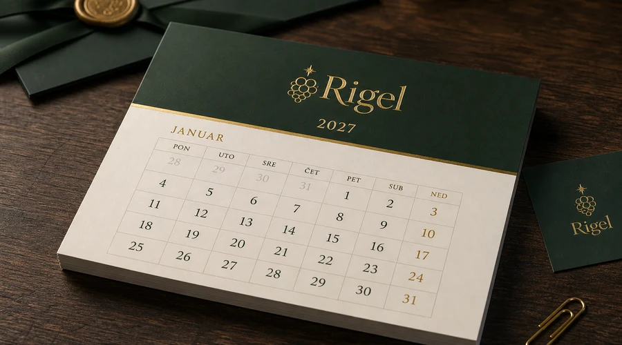 Stolni kalendar — personalizirana digitalna štampa, Rigel štamparija Ilidža