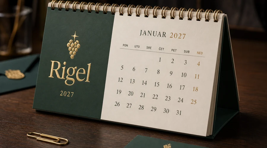 Stolni trokut kalendar — premium papir i dizajn, Rigel Ilidža
